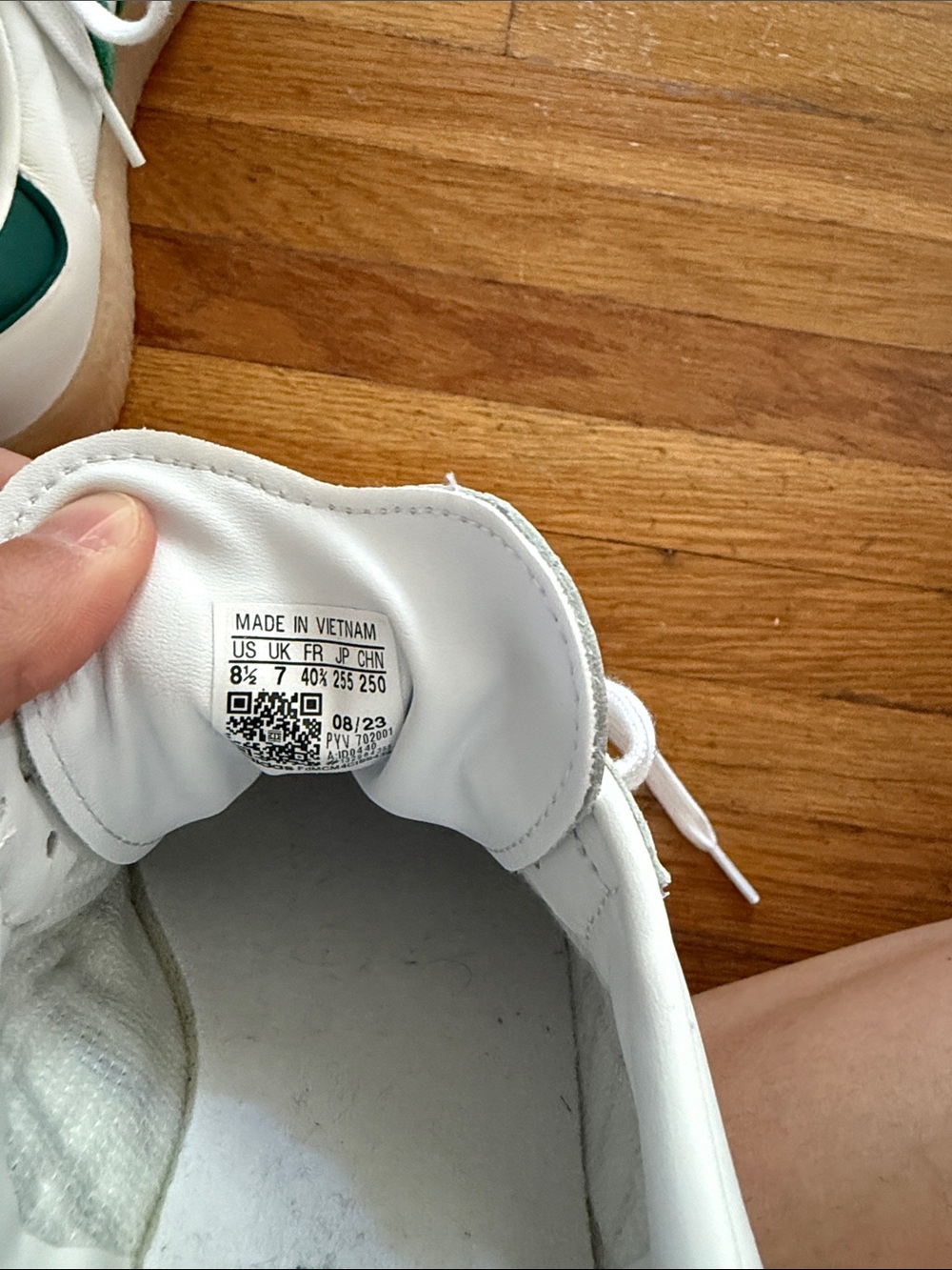 adidas White Platform Samba Sneakers with Green Stripes - Picture 7 of 7